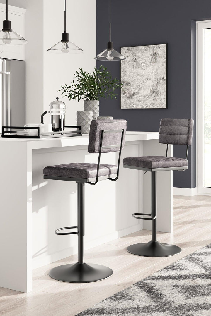 Strumford Bar Height Bar Stool D119-630 Gray/Black Contemporary Barstools By AFI - sofafair.com