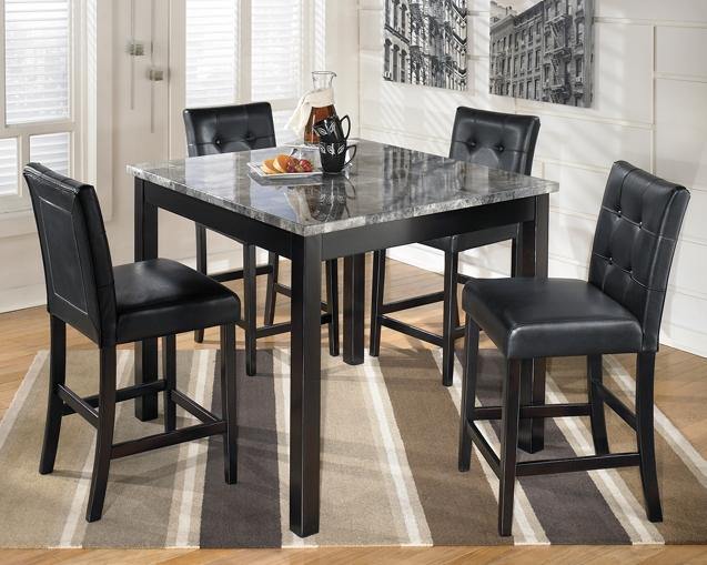 Maysville Counter Height Dining Table and Bar Stools Set of 5 D154-223 Black Contemporary Casual Tables By AFI - sofafair.com