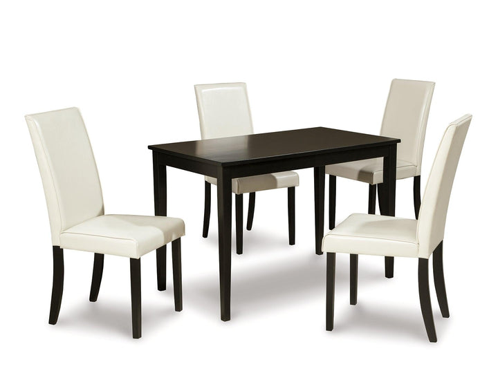 Kimonte Dining Table and 4 Chairs D250D3 Dark Brown Contemporary Stationary Upholstery Package By AFI - sofafair.com