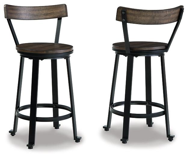 Melenski Counter Height Bar Stool Set of 2 D271-224X2 Grayish Brown/Black Casual Barstools By AFI - sofafair.com