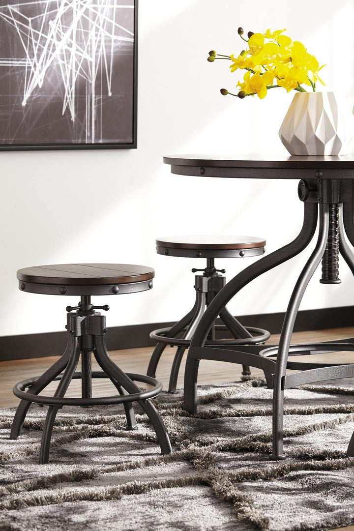Odium Counter Height Dining Table and Bar Stools Set of 5 D284-223 Brown Casual Casual Tables By AFI - sofafair.com