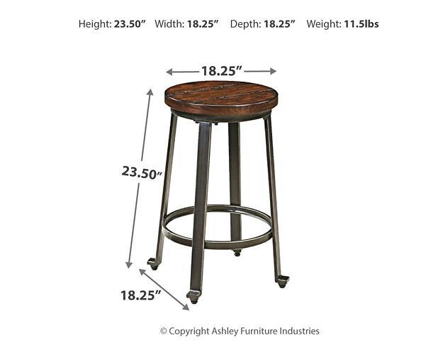 Challiman Counter Height Bar Stool D307-124 Rustic Brown Casual barstool By ashley - sofafair.com
