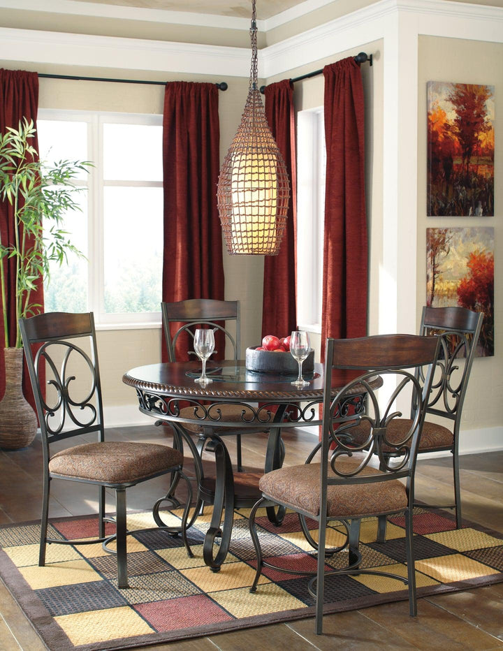 Glambrey Dining Table with 4 Chairs D329D1 Brown Traditional Dining Package By AFI - sofafair.com