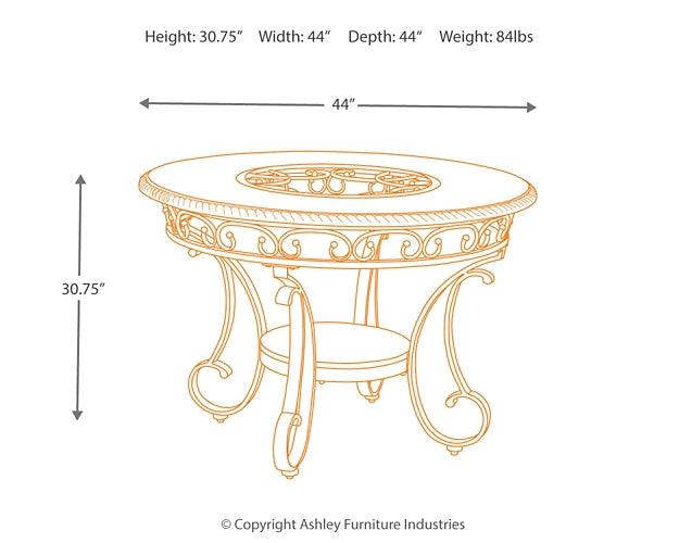 Glambrey Dining Table with 4 Chairs D329D1 Brown Traditional Dining Package By AFI - sofafair.com