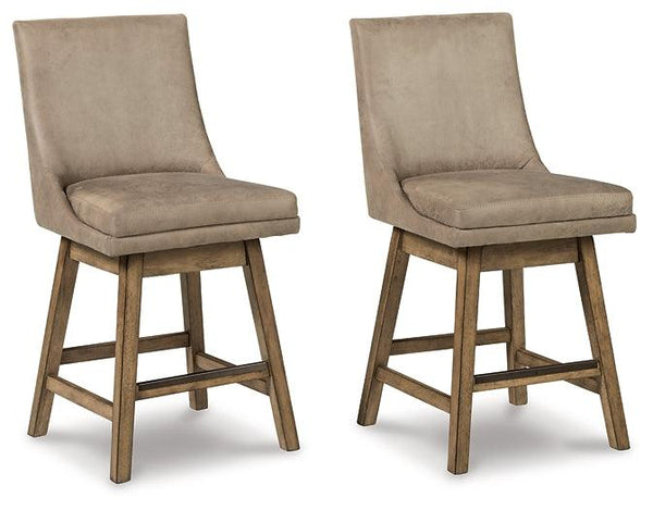 Tallenger Counter Height Bar Stool Set of 2 D380-524X2 Beige Casual Barstools By AFI - sofafair.com