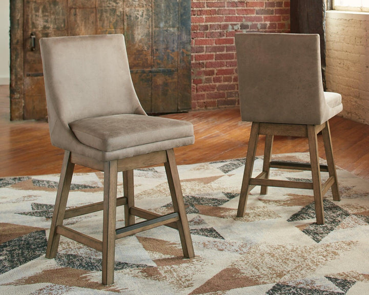Tallenger Counter Height Bar Stool Set of 2 D380-524X2 Beige Casual Barstools By AFI - sofafair.com