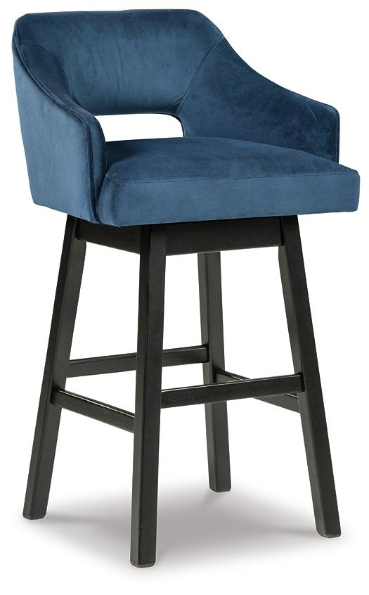 Tallenger Bar Height Bar Stool Set of 2 D380-830X2 Blue/Dark Brown Casual Barstools By AFI - sofafair.com