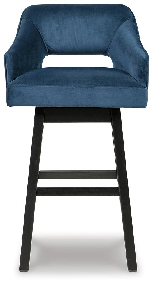 Tallenger Bar Height Bar Stool Set of 2 D380-830X2 Blue/Dark Brown Casual Barstools By AFI - sofafair.com