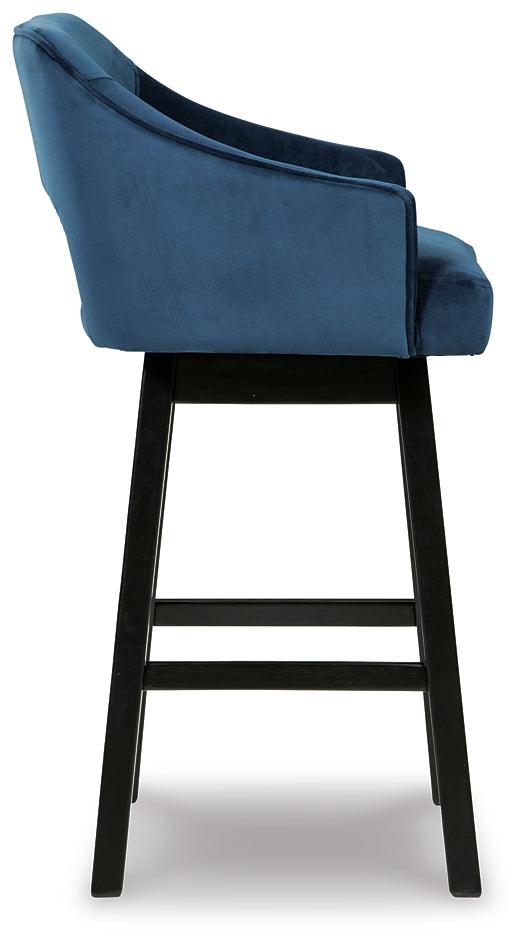 Tallenger Bar Height Bar Stool Set of 2 D380-830X2 Blue/Dark Brown Casual Barstools By AFI - sofafair.com