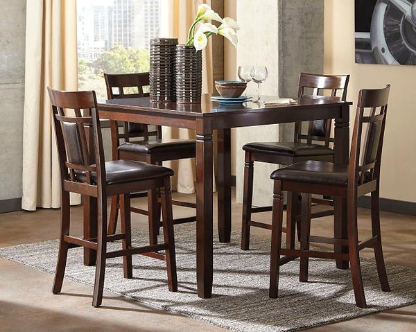 Bennox Counter Height Dining Table and Bar Stools Set of 5 D384-223 Brown Casual Casual Tables By AFI - sofafair.com