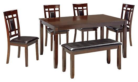 Bennox Dining Table and Chairs with Bench Set of 6 D384-325 Brown Casual Casual Tables By AFI - sofafair.com