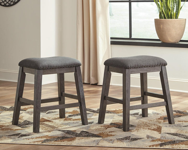 Caitbrook Counter Height Upholstered Bar Stool Set of 2 D388-024X2 Gray Casual Barstools By AFI - sofafair.com