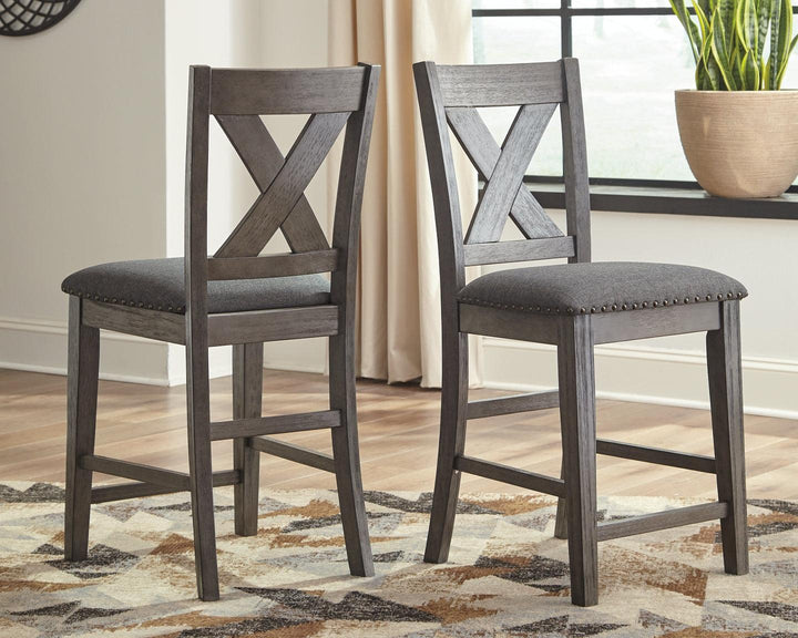 Caitbrook Counter Height Upholstered Bar Stool Set of 2 D388-124X2 Gray Casual Barstools By AFI - sofafair.com