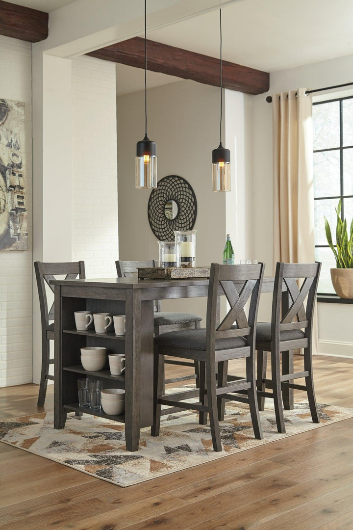 Caitbrook Counter Height Upholstered Bar Stool Set of 2 D388-124X2 Gray Casual Barstools By AFI - sofafair.com