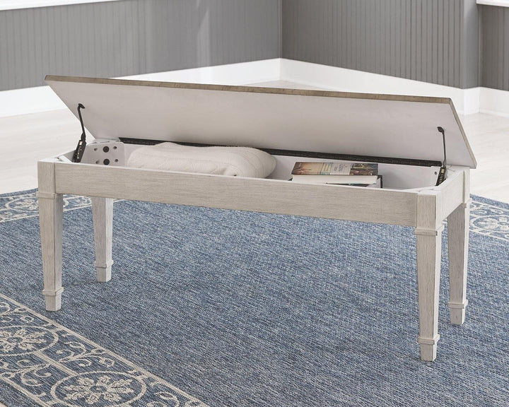 Skempton Storage Bench D394-00 White/Light Brown Casual Casual Seating By AFI - sofafair.com