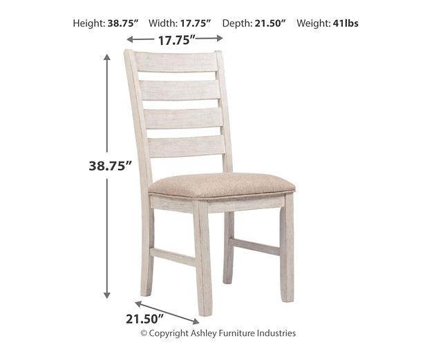 Skempton Dining Chair Set of 2 D394-01X2 White/Light Brown Casual Casual Seating By AFI - sofafair.com