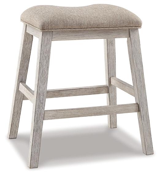 Skempton Counter Height Bar Stool Set of 2 D394-024X2 White/Light Brown Casual Barstools By AFI - sofafair.com