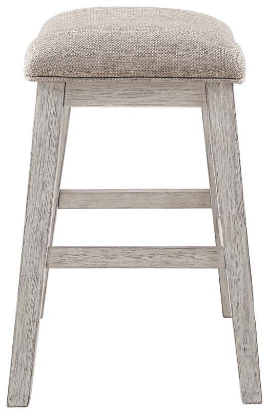 Skempton Counter Height Bar Stool D394-024 White/Light Brown Casual Barstools By AFI - sofafair.com