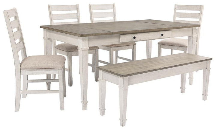 Skempton Dining Table D394-25 White/Light Brown Casual Casual Tables By AFI - sofafair.com