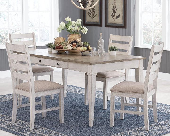 Skempton Dining Table D394-25 White/Light Brown Casual Casual Tables By AFI - sofafair.com