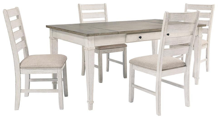 Skempton Dining Table D394-25 White/Light Brown Casual Casual Tables By AFI - sofafair.com