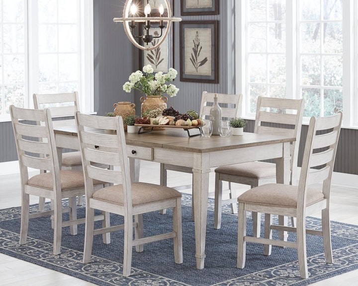 Skempton Dining Table D394-25 White/Light Brown Casual Casual Tables By AFI - sofafair.com