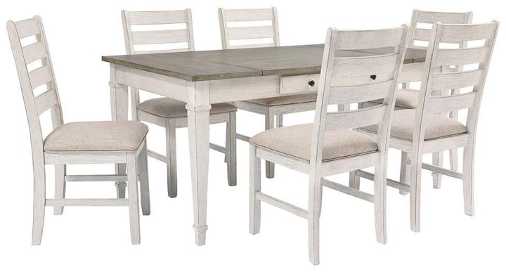 Skempton Dining Table D394-25 White/Light Brown Casual Casual Tables By AFI - sofafair.com