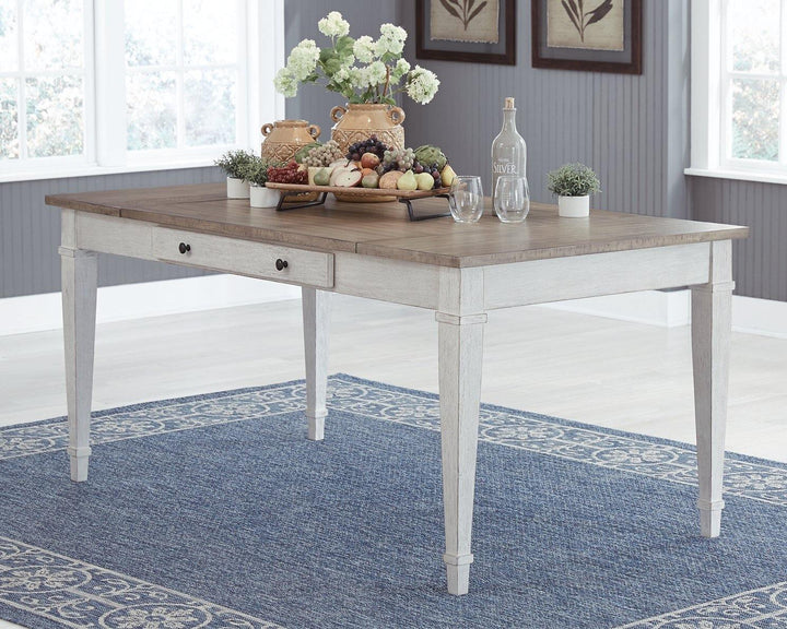 Skempton Dining Table D394-25 White/Light Brown Casual Casual Tables By AFI - sofafair.com