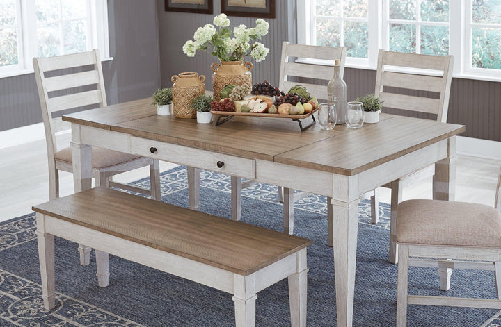 Skempton Dining Table D394-25 White/Light Brown Casual Casual Tables By AFI - sofafair.com