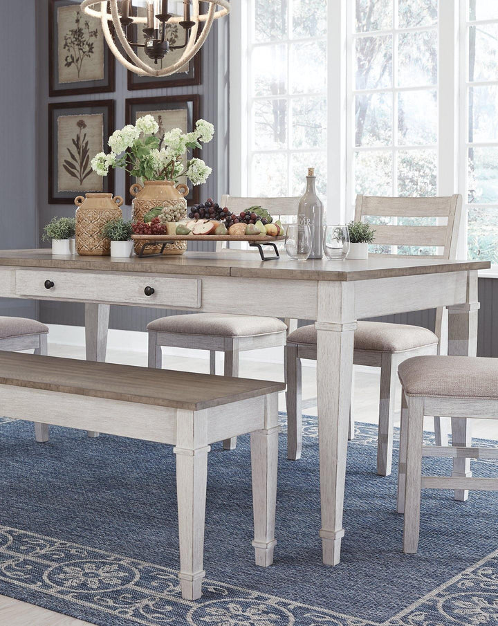 Skempton Dining Table D394-25 White/Light Brown Casual Casual Tables By AFI - sofafair.com