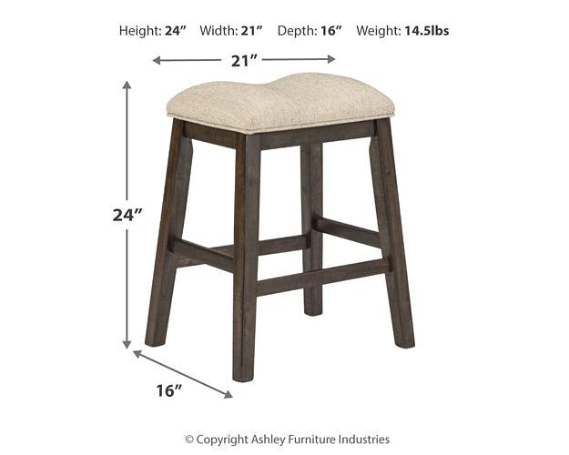 Rokane Counter Height Bar Stool Set of 2 D397-024X2 Light Brown Casual Barstools By AFI - sofafair.com