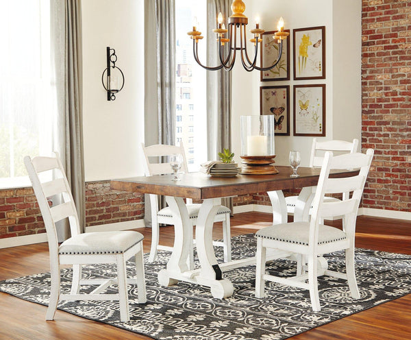 Valebeck Dining Table D546-35 White/Brown Casual Casual Tables By AFI - sofafair.com