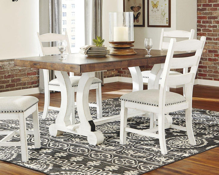 Valebeck Dining Table D546-35 White/Brown Casual Casual Tables By AFI - sofafair.com