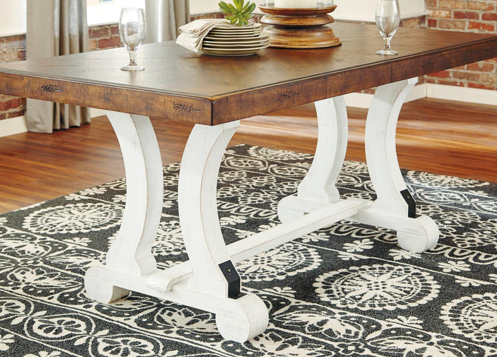 Valebeck Dining Table D546-35 White/Brown Casual Casual Tables By AFI - sofafair.com