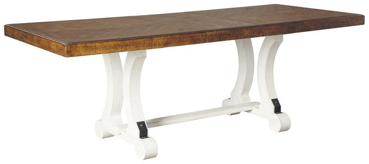 Valebeck Dining Table D546-35 White/Brown Casual Casual Tables By AFI - sofafair.com