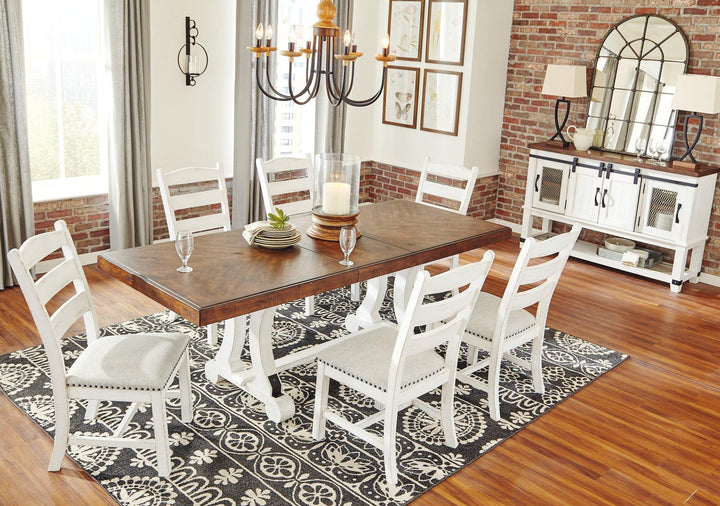 Valebeck Dining Table D546-35 White/Brown Casual Casual Tables By AFI - sofafair.com