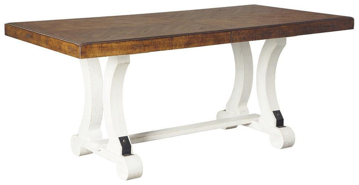 Valebeck Dining Table D546-35 White/Brown Casual Casual Tables By AFI - sofafair.com