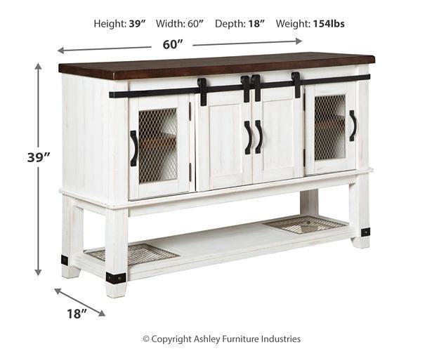 Valebeck Dining Server D546-60 White/Brown Casual Casual Dining Cases By AFI - sofafair.com
