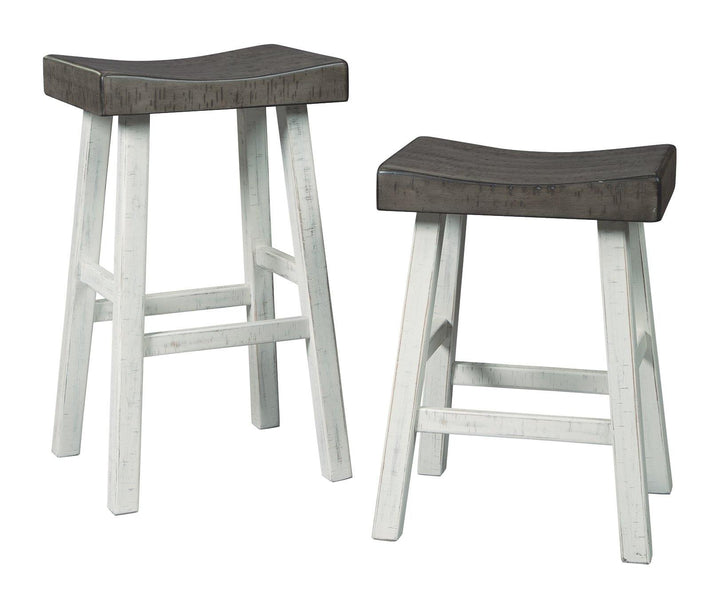 Glosco Counter Height Bar Stool D548-424 Brown Gray/Antique White Casual Barstools By AFI - sofafair.com