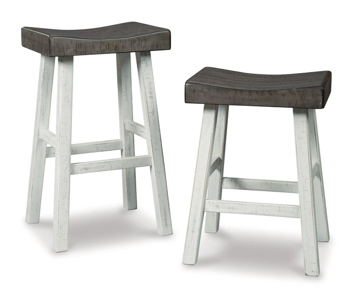 Glosco Counter Height Bar Stool Set of 2 D548-424X2 Brown Gray/Antique White Casual Barstools By AFI - sofafair.com