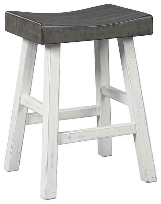 Glosco Counter Height Bar Stool D548-424 Brown Gray/Antique White Casual Barstools By AFI - sofafair.com