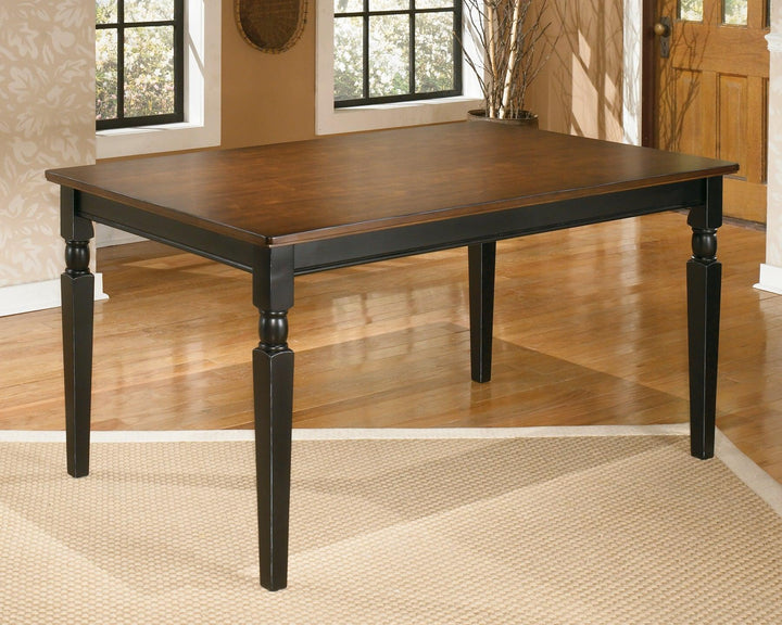 Owingsville Dining Table and 6 Chairs D580D13 Black/Brown Casual Dining Package By AFI - sofafair.com