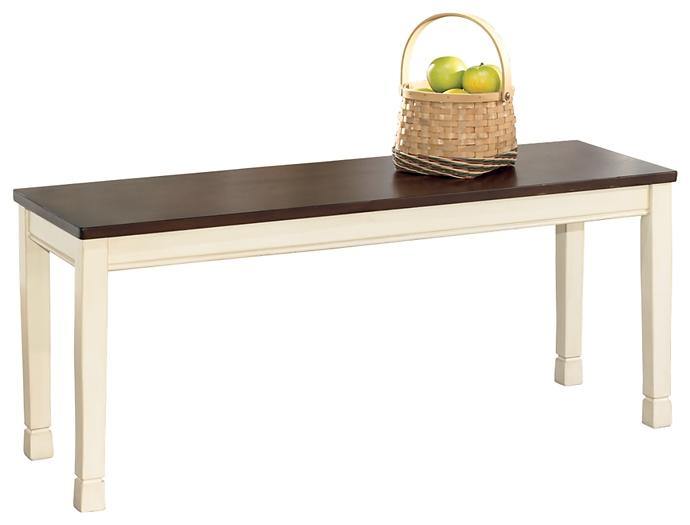 Whitesburg Dining Bench D583-00 Brown/Cottage White Casual Casual Seating By AFI - sofafair.com