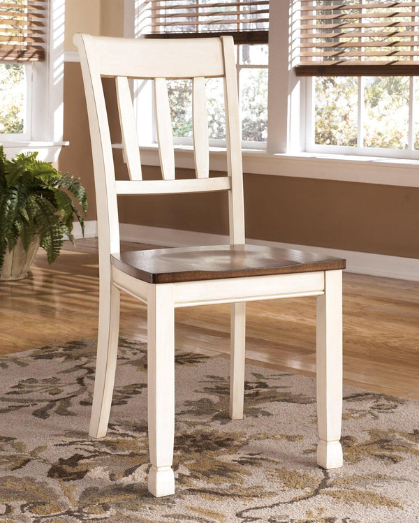 Whitesburg Dining Chair D583-02 Brown/Cottage White Casual Casual Seating By AFI - sofafair.com