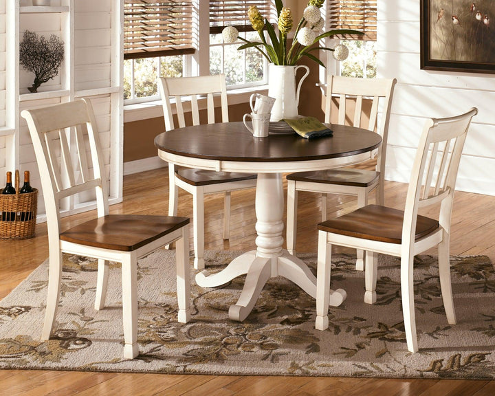 Whitesburg Dining Chair Set of 2 D583-02X2 Brown/Cottage White Casual Casual Seating By AFI - sofafair.com