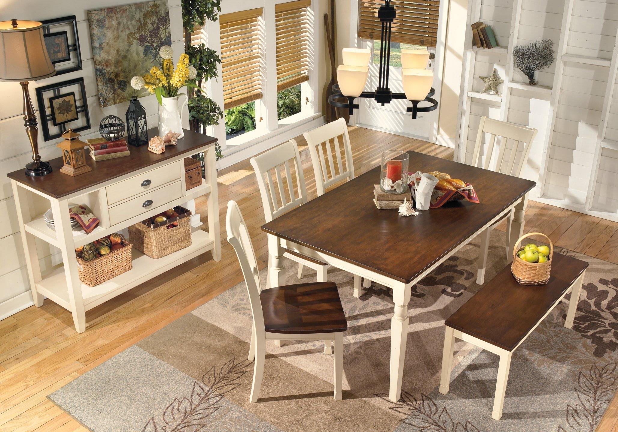 Whitesburg Dining Bench D583-00 Brown/Cottage White Casual casual seating By ashley - sofafair.com