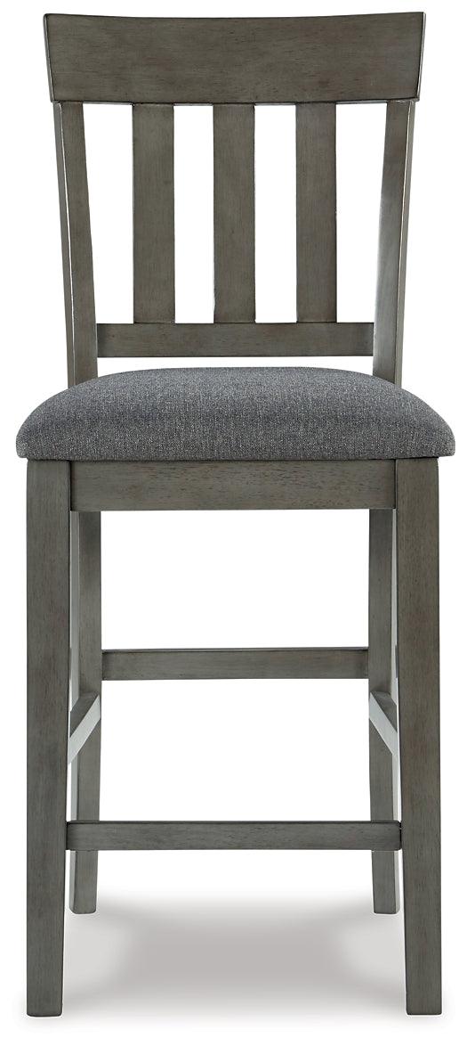 Hallanden Counter Height Bar Stool Set of 2 D589-124X2 Two-tone Gray Contemporary Barstools By AFI - sofafair.com