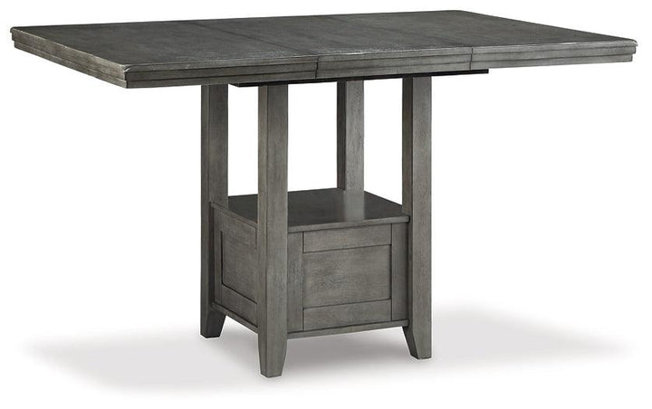 Hallanden Counter Height Dining Table and 4 Barstools D589D3 Two-tone Gray Contemporary Dining Package By AFI - sofafair.com