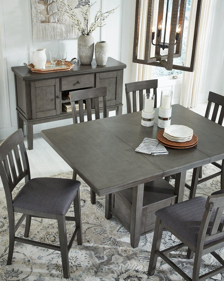Hallanden Counter Height Dining Extension Table D589-42 Gray Contemporary Formal Tables By AFI - sofafair.com