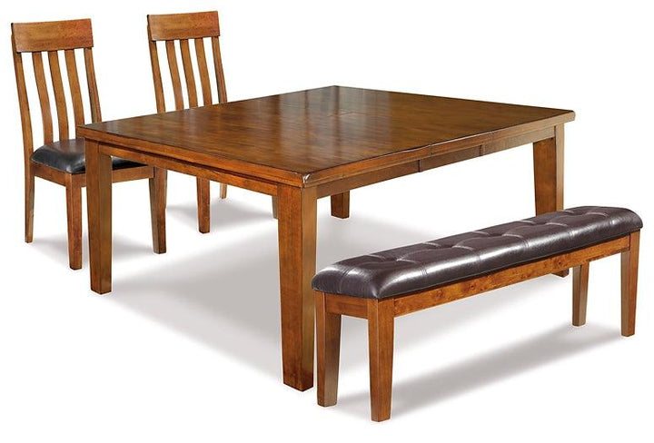Ralene Dining Table and 2 Chairs and Bench D594D8 Medium Brown Casual Dining Package By AFI - sofafair.com